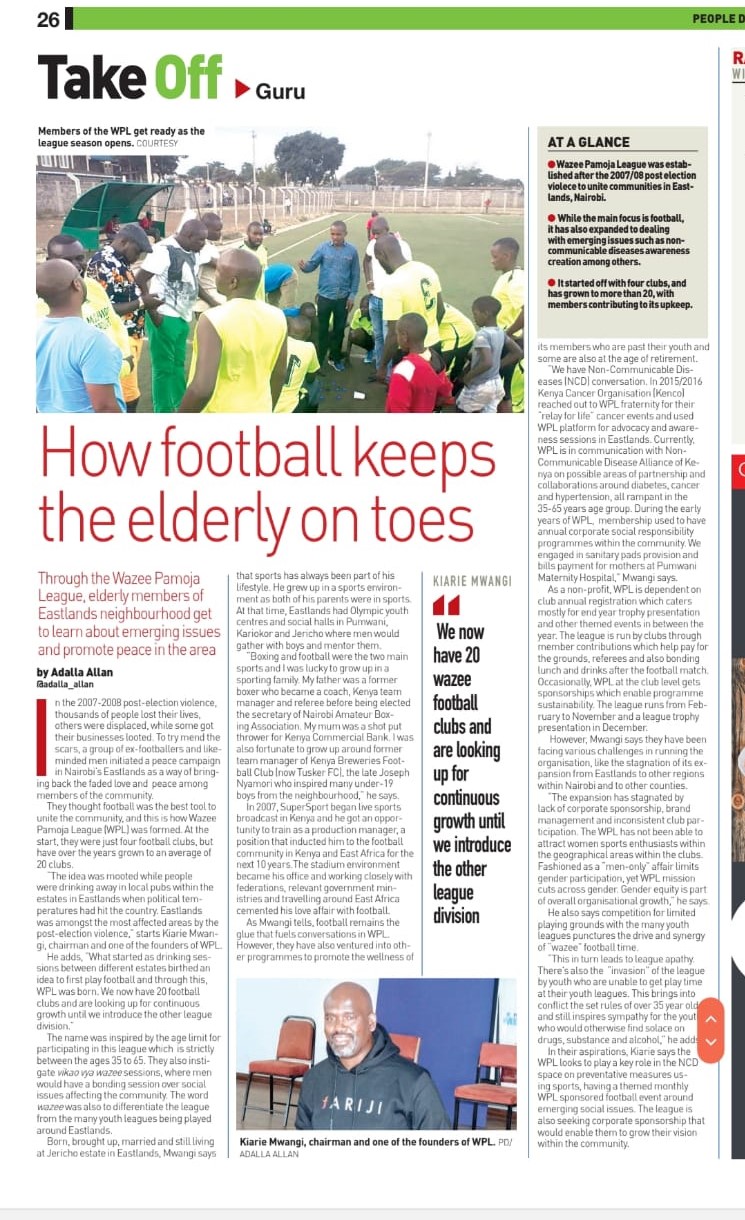 HOW WAZEE PAMOJA LEAGUE IS ADDRESSING NCDS THROUGH FOOTBALL