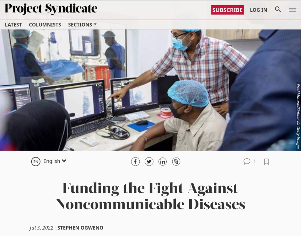 STOWELINK’S CEO PUBLISHES A NEW ARTICLE ON PROJECT SYNDICATE ON NCD&nbsp;FUNDING