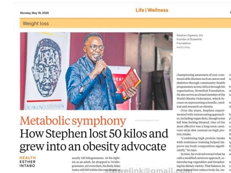 Stowelink Founder Ogweno Stephen Featured in Business Daily Africa: Reframing the Obesity Conversation in&nbsp;Africa